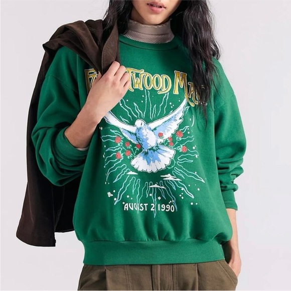 Daydreamer Fleetwood Mac 1990 Dove Boyfriend Crew Neck Sweatshirt, Size: M - Picture 3 of 15